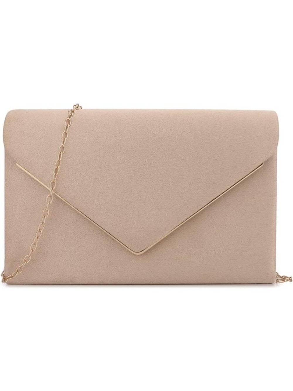 Stylish Faux Suede Clutch Purse for Women - Evening Bag for Wedding, Party, Prom